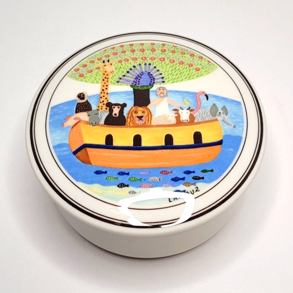 Villeroy & Boch Noah's Ark Design Naif Porcelain Trinket Box with Lid NWOT